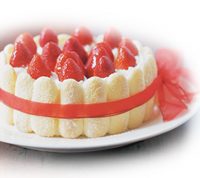 Strawberry Ribbon Ladyfinger Cake