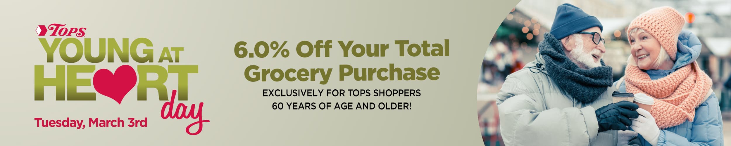 Young at Heart is Tuesday March 3rd