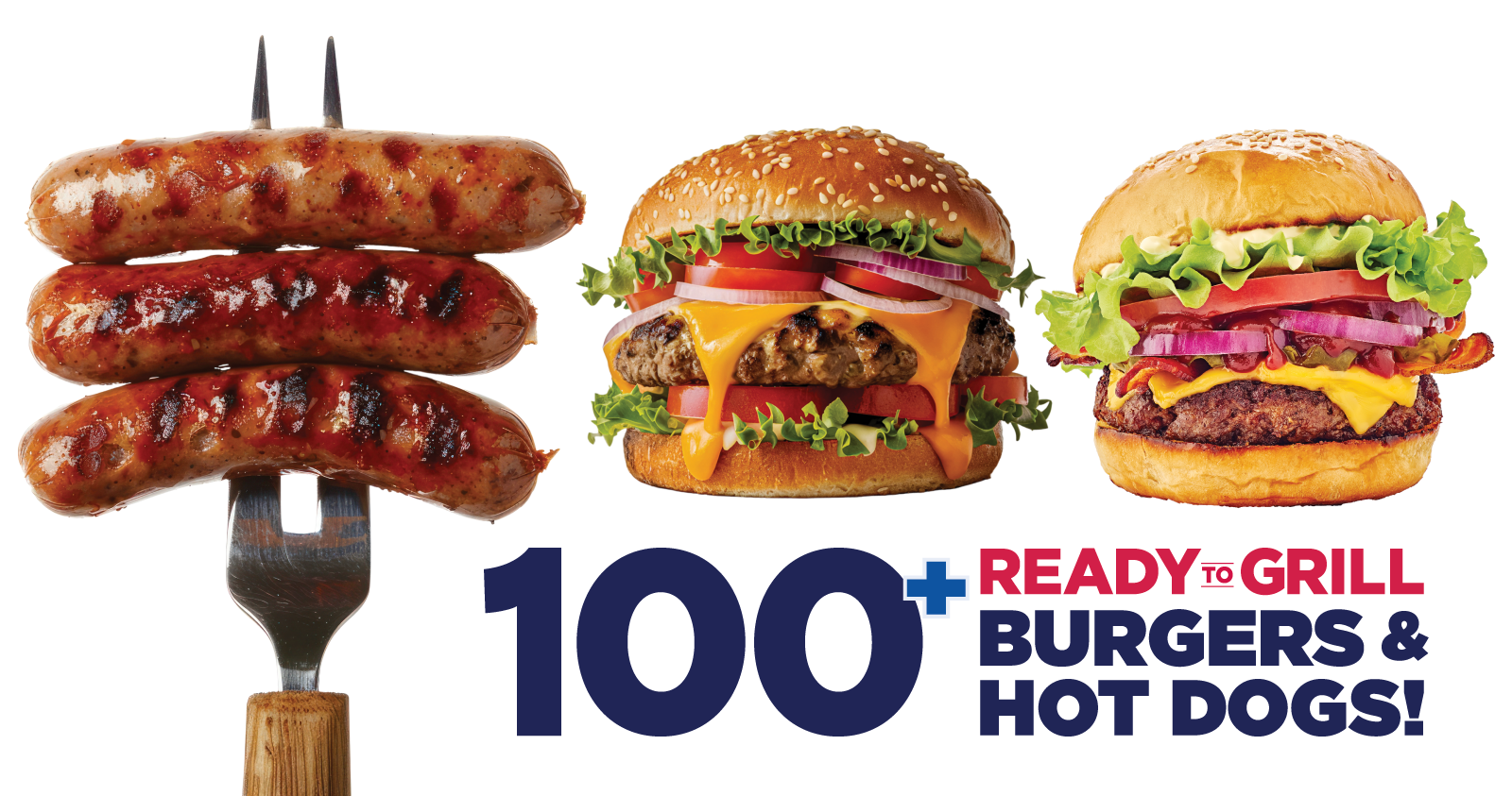 100+ Ready to Grill Burgers and Hot Dogs
