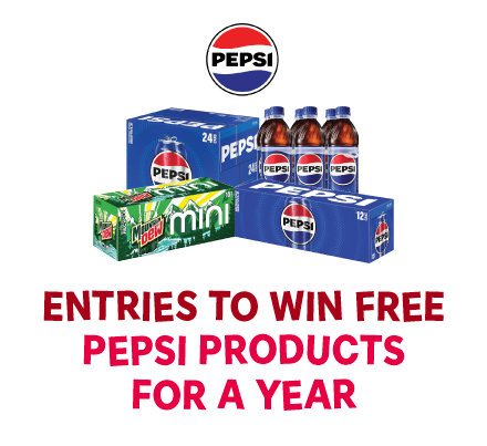 Entries to Win FREE Pepsi Products for a Year