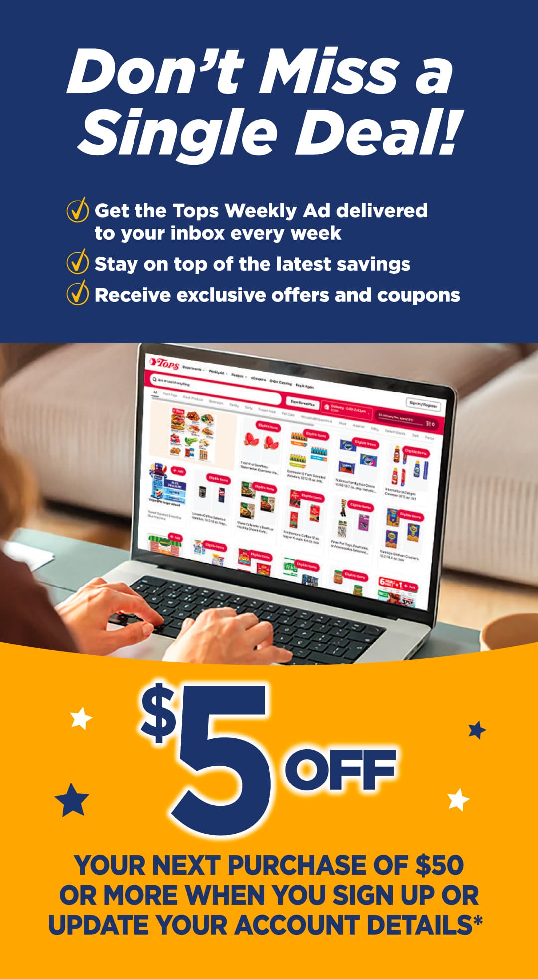 $5 Off promo header